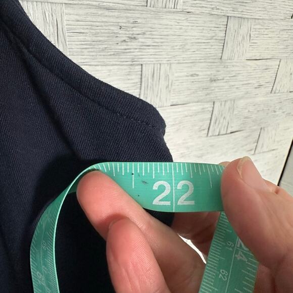 J Jill women’s navy knit dress pleated front V-neck TradMom cozycore plus size - Picture 7 of 9